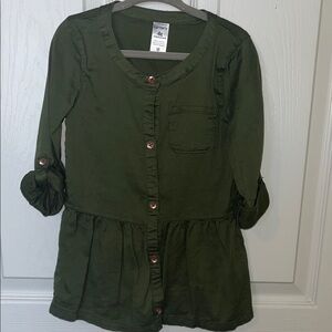 Carter's 4T Girls Olive Green Button-Up Top, casual, soft
